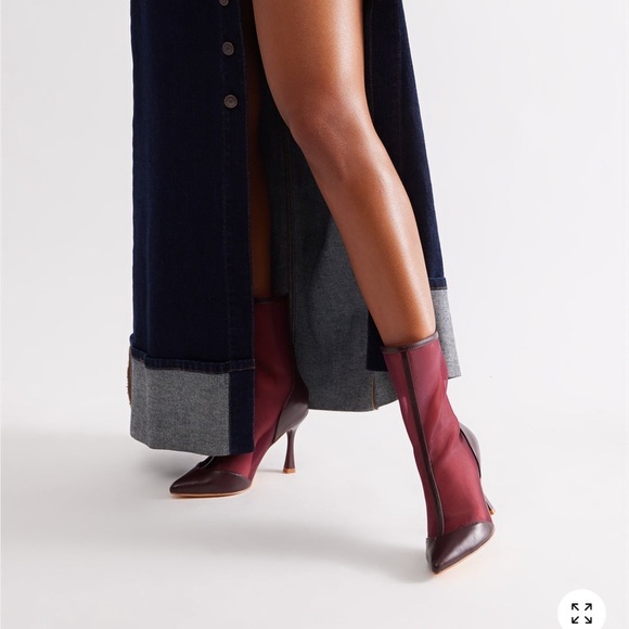 Fashion Nova Burgundy Mesh Heels - Picture 4 of 4